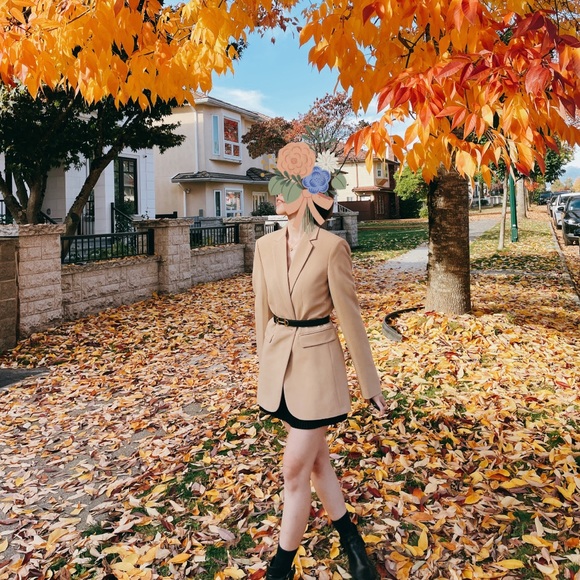 Zara Jackets & Blazers - Fitted Blazer Taupe Brown